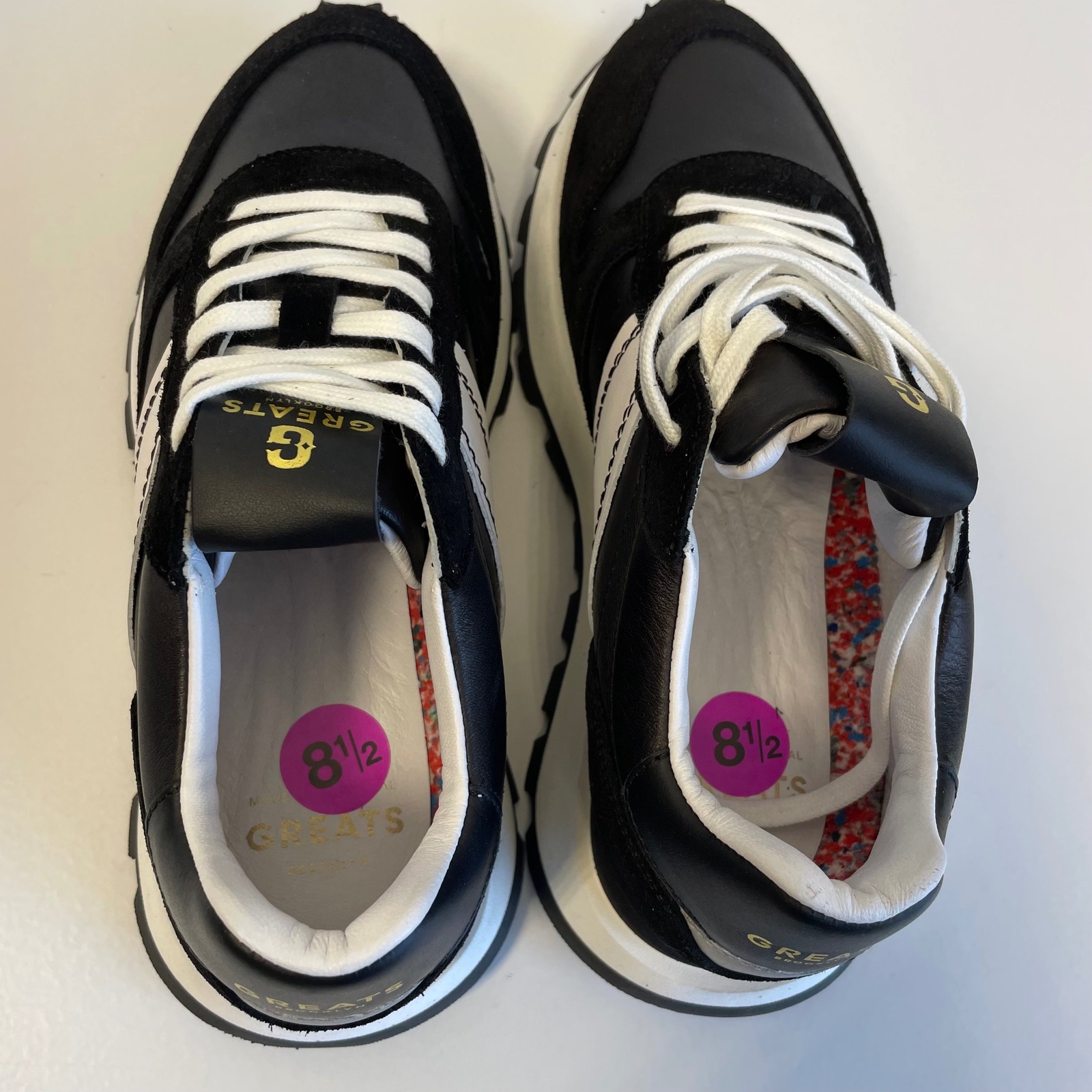Nwot Greats Greenpoint Runner Womens Black White Leather Suede Sneakers Size 8.5 — image 5 of 7